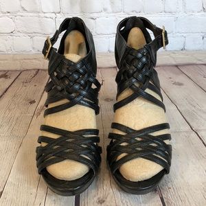 Madden Girl black strappie shoe w 4” heel